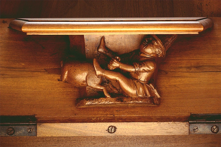 Miséricorde de la quatorzième stalle basse. © Jérôme Mongreville / Région Bourgogne-Franche-Comté, Inventaire du patrimoine - 1998