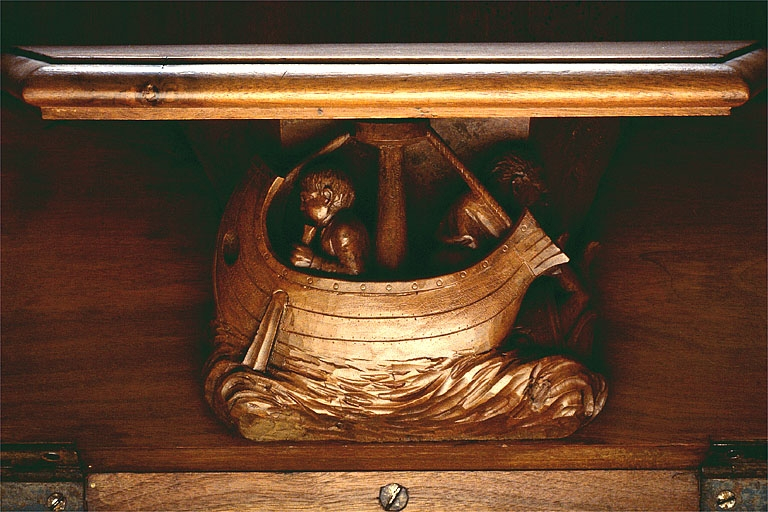 Miséricorde de la septième stalle basse. © Jérôme Mongreville / Région Bourgogne-Franche-Comté, Inventaire du patrimoine - 1998