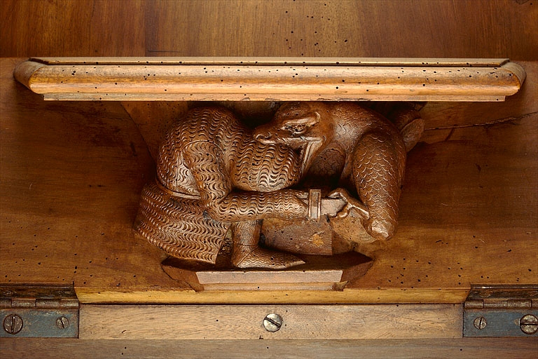 Miséricorde de la vingtième stalle haute. © Jérôme Mongreville / Région Bourgogne-Franche-Comté, Inventaire du patrimoine - 1998