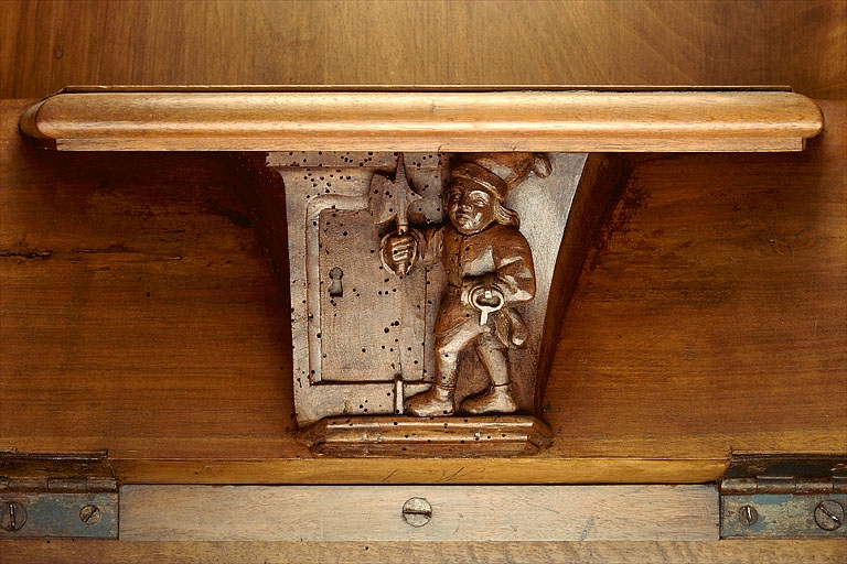 Miséricorde de la quatrième stalle haute. © Jérôme Mongreville / Région Bourgogne-Franche-Comté, Inventaire du patrimoine - 1998
