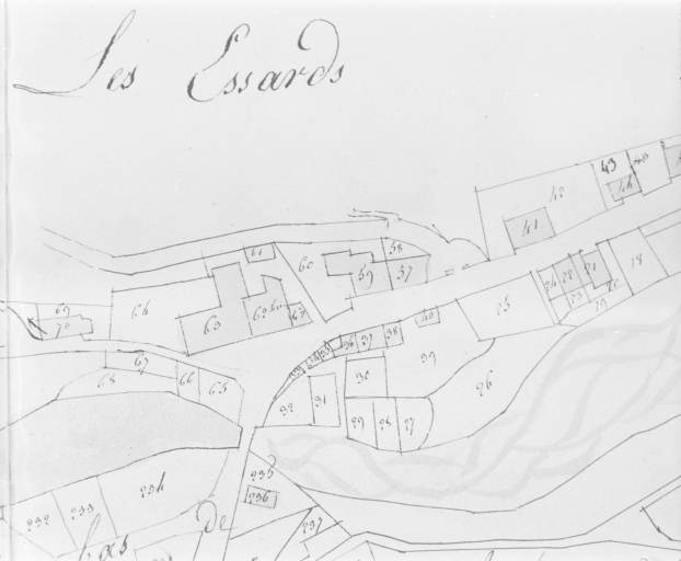 Morez. Section unique 1ère feuille [plan de situation extrait du plan cadastral]. © Jérôme Mongreville / Région Bourgogne-Franche-Comté, Inventaire du patrimoine - 1999