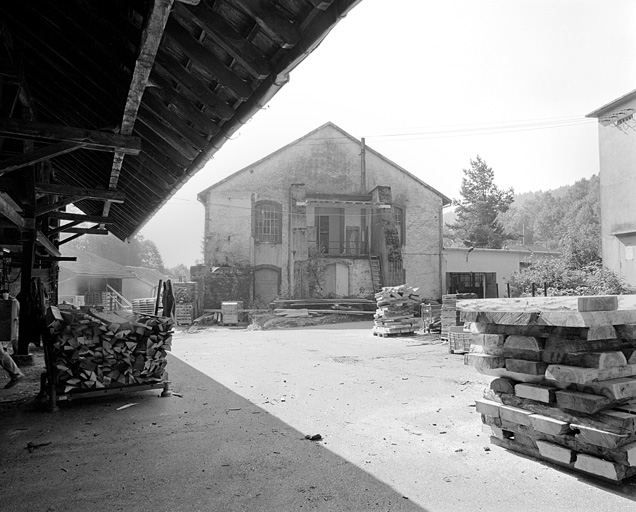 Pignon nord de la salle de tissage. © Yves Sancey / Région Bourgogne-Franche-Comté, Inventaire du patrimoine - 1999