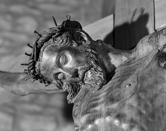Le visage du Christ, vu de trois quarts. © Yves Sancey / Région Bourgogne-Franche-Comté, Inventaire du patrimoine - 2000