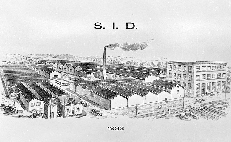 Vue cavalière de l'usine en 1933. © Yves Sancey / Région Bourgogne-Franche-Comté, Inventaire du patrimoine - 2000