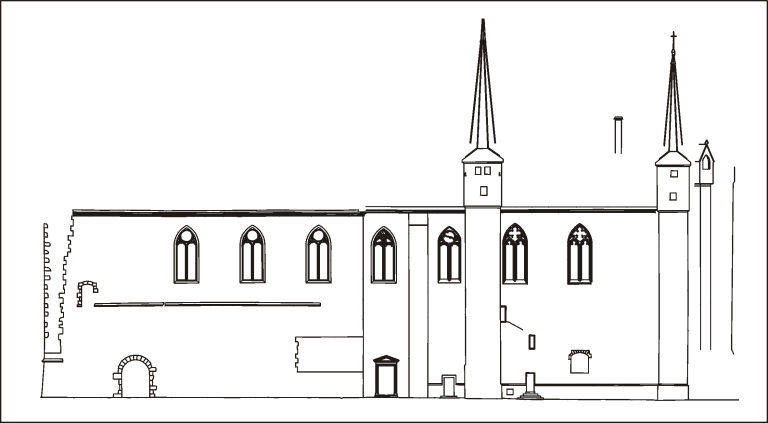 Restitution photogrammétrique de la face sud. © Michel Andry / Région Bourgogne-Franche-Comté, Inventaire du patrimoine - 2001