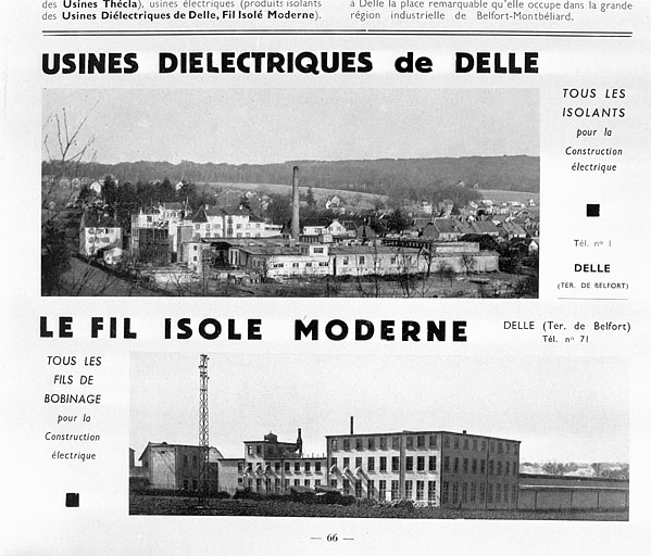 Usines Diélectriques de Delle - Le Fil Isolé Moderne. © Jérôme  Mongreville (reproduction) / Région Bourgogne-Franche-Comté, Inventaire du patrimoine - 2001