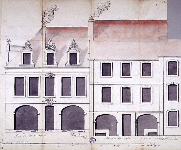 Elévation de la façade principale sur rue. © Jérôme Mongreville / Région Bourgogne-Franche-Comté, Inventaire du patrimoine - 2002