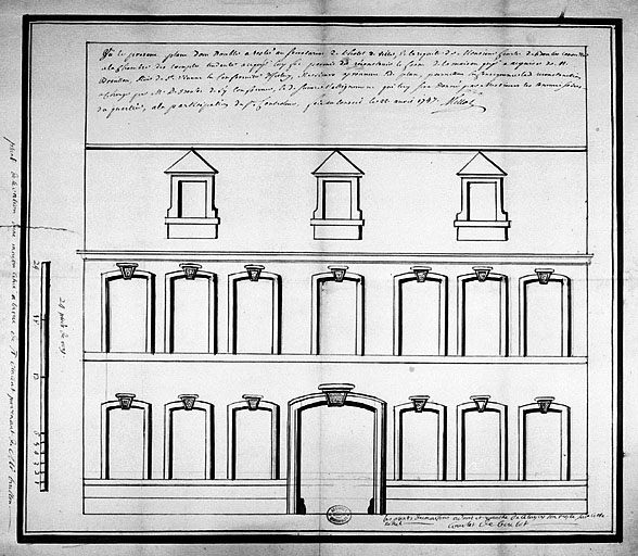 Elévation de la façade sur rue. © Jérôme Mongreville / Région Bourgogne-Franche-Comté, Inventaire du patrimoine - 2002