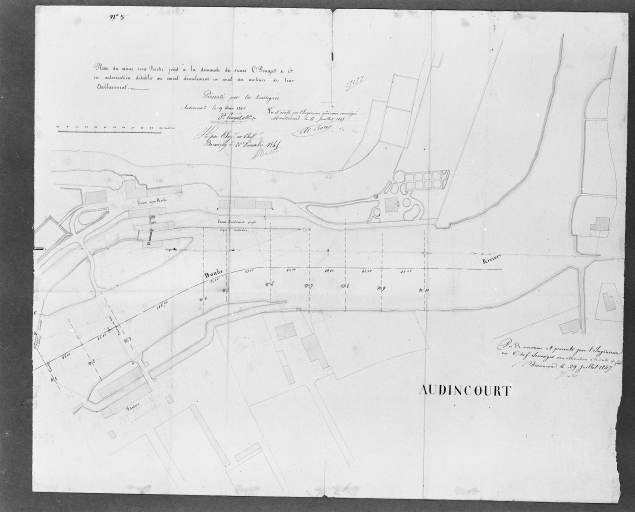 Plan des usines Sous Roche joint à la demande des sieurs Constant Peugeot et Cie [...]. © Yves Sancey / Région Bourgogne-Franche-Comté, Inventaire du patrimoine - 2002