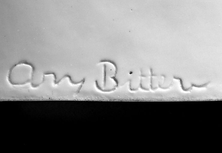 Signature du sculpteur Ary Bitter. © Jérôme Mongreville / Région Bourgogne-Franche-Comté, Inventaire du patrimoine - 2002