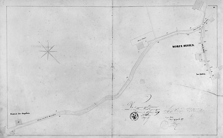 Morez. Plan d'alignements [10e division], 1845-1859. © Yves Sancey / Région Bourgogne-Franche-Comté, Inventaire du patrimoine - 2002