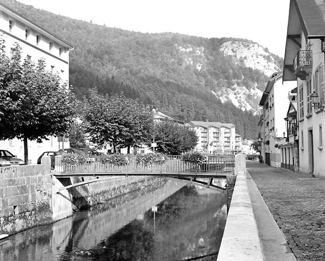 Passerelle amont, vue de l'amont. © Yves Sancey / Région Bourgogne-Franche-Comté, Inventaire du patrimoine - 2003 Passerelle amont, vue de l'amont. © Yves Sancey / Région Bourgogne-Franche-Comté, Inventaire du patrimoine - 2003