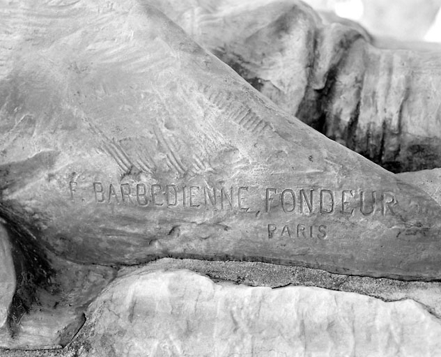 Signature de la fonderie Barbedienne. © Yves Sancey / Région Bourgogne-Franche-Comté, Inventaire du patrimoine - 2003