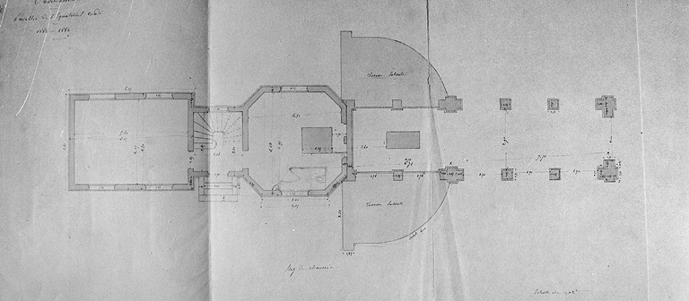 Pavillon de l'équatorial coudé. Rez-de-chaussée [plan], 1883-1884. © Yves Sancey / Région Bourgogne-Franche-Comté, Inventaire du patrimoine - 2004