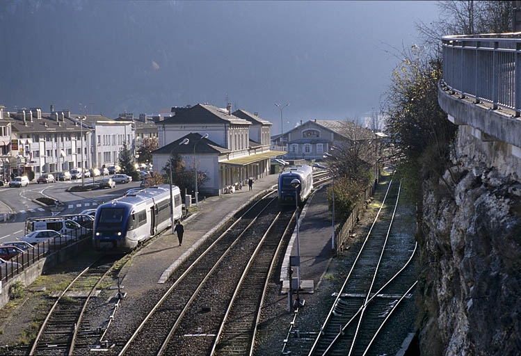 Vue d'ensemble du site depuis le pont routier, au nord. © Yves Sancey / Région Bourgogne-Franche-Comté, Inventaire du patrimoine - 2004