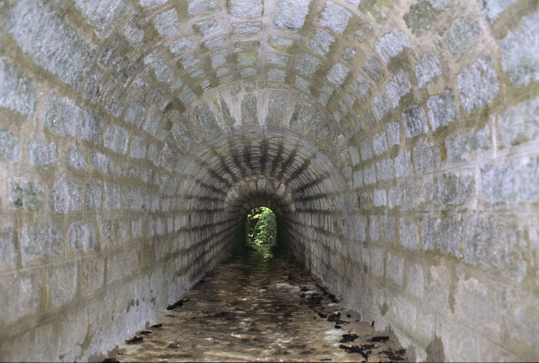 Voûte appareillée en rouleaux à ressauts, depuis l'amont. © Yves Sancey / Région Bourgogne-Franche-Comté, Inventaire du patrimoine - 2005 Voûte appareillée en rouleaux à ressauts, depuis l'amont. © Yves Sancey / Région Bourgogne-Franche-Comté, Inventaire du patrimoine - 2005