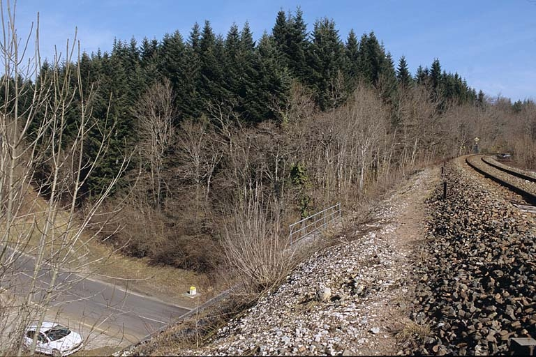 Plate-forme, depuis la voie côté La Cluse. © Yves Sancey / Région Bourgogne-Franche-Comté, Inventaire du patrimoine - 2005