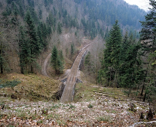 Vue d'ensemble plongeante, depuis la tête ouest du tunnel (côté Andelot-en-Montagne). © Yves Sancey / Région Bourgogne-Franche-Comté, Inventaire du patrimoine - 2005