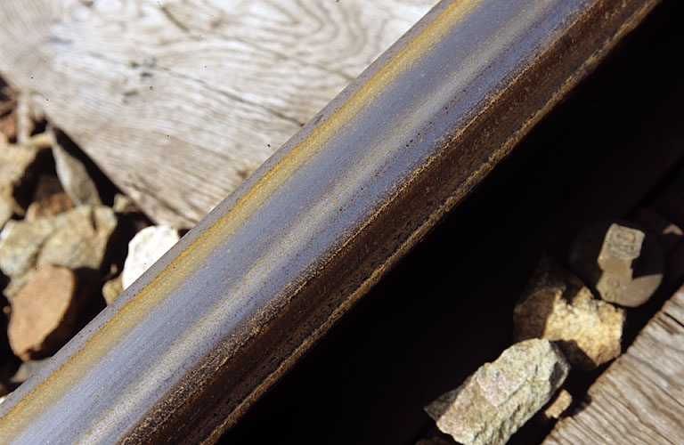 Usure d'un rail, sur le viaduc de Morbier. © Yves Sancey / Région Bourgogne-Franche-Comté, Inventaire du patrimoine - 2005