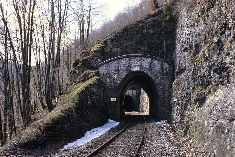 Vue d'ensemble, côté Andelot-en-Montagne (nord). Tunnel du Grépillon à l'arrière-plan. © Yves Sancey / Région Bourgogne-Franche-Comté, Inventaire du patrimoine - 2005