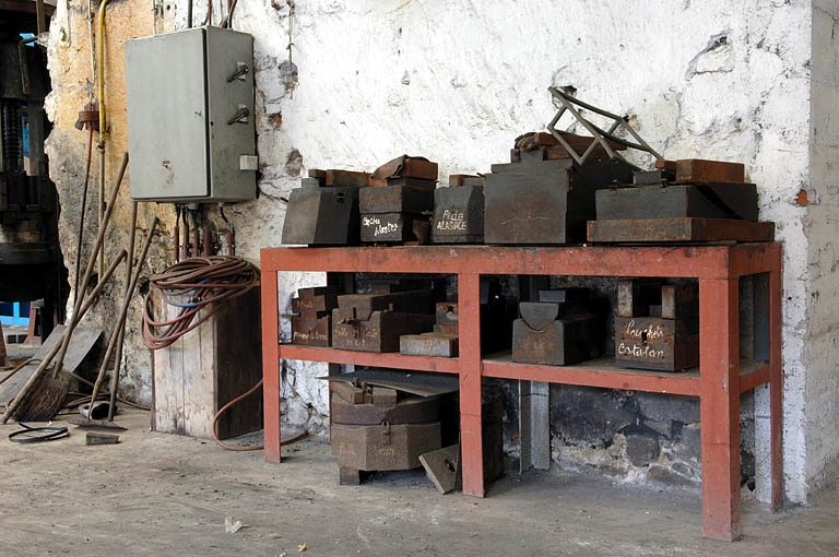 Atelier dit des Balanciers. Matrices de presses. © Jérôme Mongreville / Région Bourgogne-Franche-Comté, Inventaire du patrimoine - 2005 Atelier dit des Balanciers. Matrices de presses. © Jérôme Mongreville / Région Bourgogne-Franche-Comté, Inventaire du patrimoine - 2005