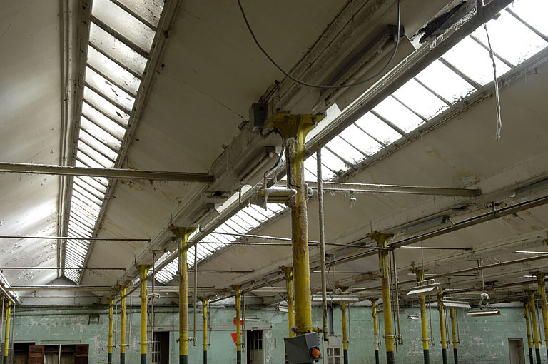 Salle de tissage. Détail des sheds. © Jérôme Mongreville / Région Bourgogne-Franche-Comté, Inventaire du patrimoine - 2005