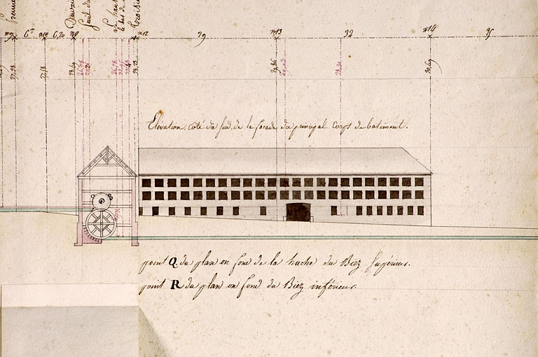Elévation, côté du sud de la façade principale du corps de bâtiment. © Jérôme Mongreville / Région Bourgogne-Franche-Comté, Inventaire du patrimoine - 2005