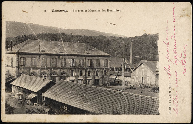 Ronchamp. - Bureaux et Magasins des Houillères. © Jérôme  Mongreville (reproduction) / Région Bourgogne-Franche-Comté, Inventaire du patrimoine - 2005 Ronchamp. - Bureaux et Magasins des Houillères. © Jérôme  Mongreville (reproduction) / Région Bourgogne-Franche-Comté, Inventaire du patrimoine - 2005