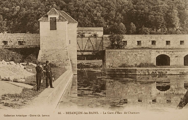 Besançon-les-Bains. - La Gare d'Eau de Chamars, avant 1912 ? © Yves  Sancey (reproduction) / Région Bourgogne-Franche-Comté, Inventaire du patrimoine - 2006