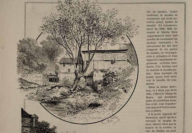 [Le 2e moulin de la Mouillère (moulin amont dit le Grand Moulin)], 1890 ? © Yves Sancey / Région Bourgogne-Franche-Comté, Inventaire du patrimoine - 2006