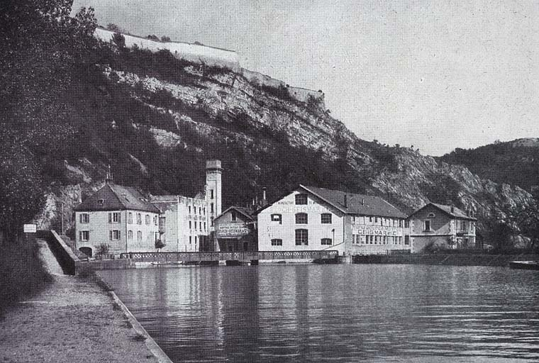 Vue des Usines des Etablissements Geismar [depuis l'amont], 1933. © Yves Sancey / Région Bourgogne-Franche-Comté, Inventaire du patrimoine - 2006