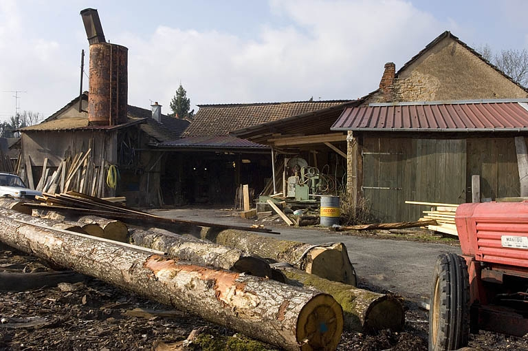 Façade postérieure de l'atelier de scierie. © Jérôme Mongreville / Région Bourgogne-Franche-Comté, Inventaire du patrimoine - 2006