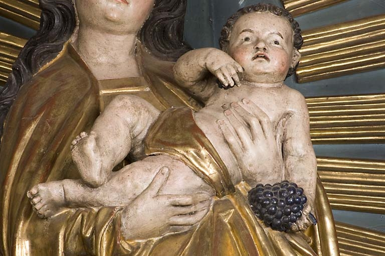 Vierge à l'Enfant : l'Enfant. © Jérôme Mongreville / Région Bourgogne-Franche-Comté, Inventaire du patrimoine - 2007