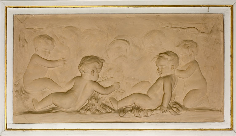 Détail d'un dessus de porte du salon. © Jérôme Mongreville / Région Bourgogne-Franche-Comté, Inventaire du patrimoine - 2007