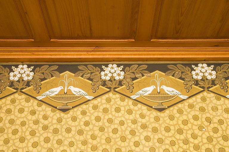 Ancienne salle à manger, détail du papier peint. © Jérôme Mongreville / Région Bourgogne-Franche-Comté, Inventaire du patrimoine - 2008