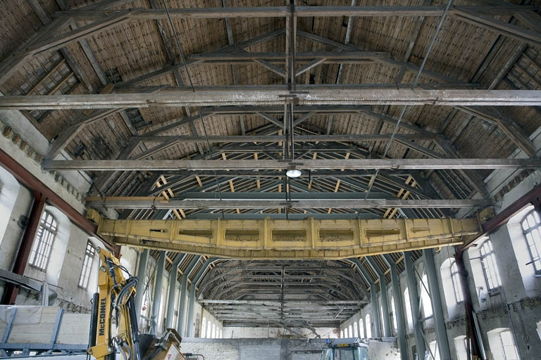 Atelier de préparation de la pâte. Détail des fermes. © Yves Sancey / Région Bourgogne-Franche-Comté, Inventaire du patrimoine - 2009