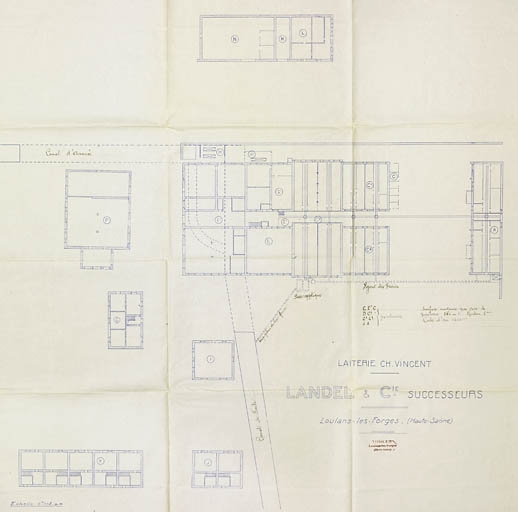 Laiterie Ch. Vincent - Landel et Cie successeurs. Loulans-les-Forges, [plan-masse]. © Jérôme Mongreville / Région Bourgogne-Franche-Comté, Inventaire du patrimoine - 2009