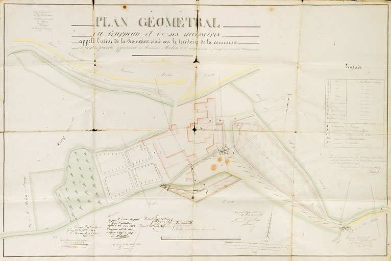 Plan géométral du fourneau et de ses accessoires appelé l'usine de la Romaine [...] appartenant à M. Melin [...]. © Jérôme Mongreville / Région Bourgogne-Franche-Comté, Inventaire du patrimoine - 2009