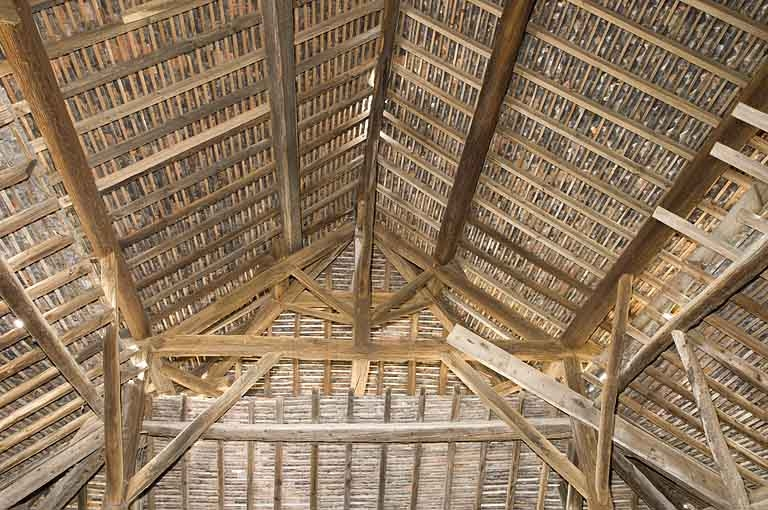 Bâtiment du four. Charpente de la croupe est. Vue de face. © Jérôme Mongreville / Région Bourgogne-Franche-Comté, Inventaire du patrimoine - 2009