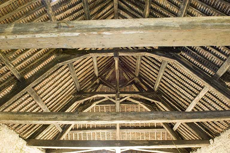 Charpente de la halle à charbon. Extrémité sud. © Jérôme Mongreville / Région Bourgogne-Franche-Comté, Inventaire du patrimoine - 2009