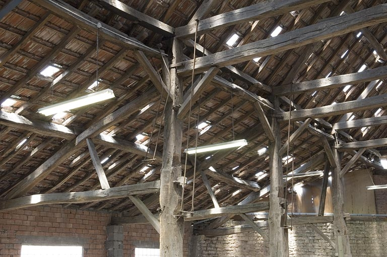 Magasin industriel. Détail de la charpente. © Jérôme Mongreville / Région Bourgogne-Franche-Comté, Inventaire du patrimoine - 2009