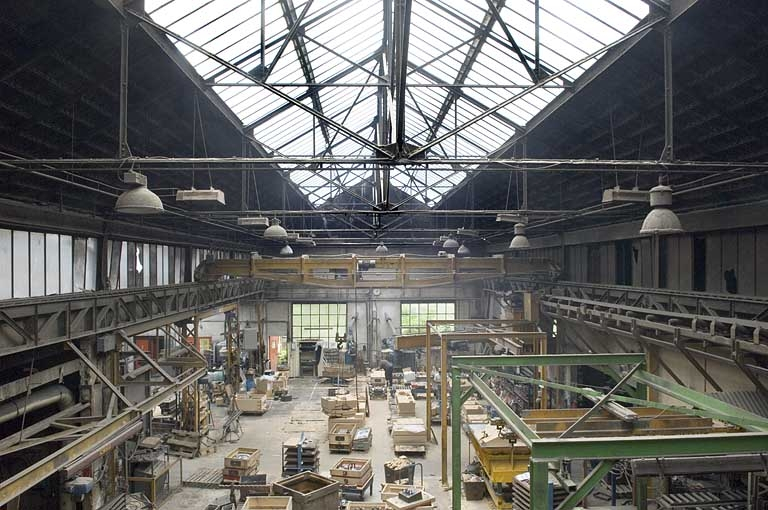 Vue intérieure de l'atelier de fonderie au sable (cadrage horizontal). © Jérôme Mongreville / Région Bourgogne-Franche-Comté, Inventaire du patrimoine - 2009