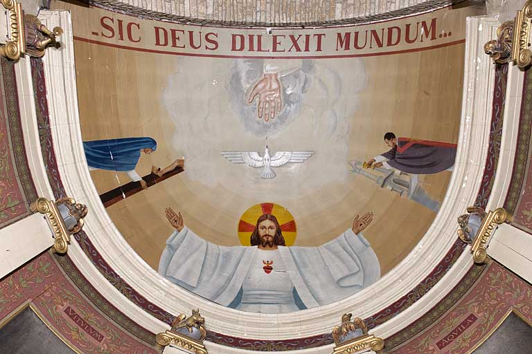 Vue rapprochée de la peinture monumentale. © Jérôme Mongreville / Région Bourgogne-Franche-Comté, Inventaire du patrimoine - 2010