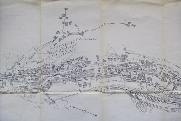 Ville de Morez. Plan général [détail de la partie centrale], 1927. © Yves Sancey / Région Bourgogne-Franche-Comté, Inventaire du patrimoine - 2010