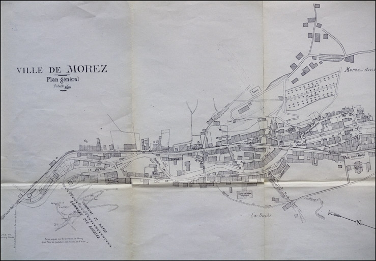Ville de Morez. Plan général [détail de la partie gauche], 1927. © Yves Sancey / Région Bourgogne-Franche-Comté, Inventaire du patrimoine - 2010