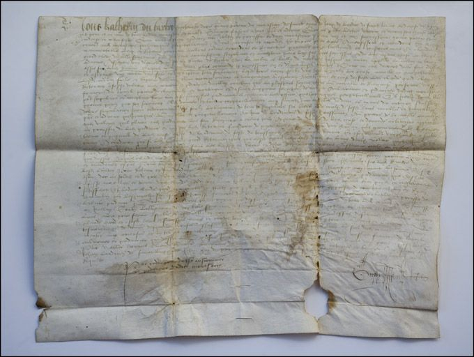 Ratification de l'acensement d'un décours d'eau sur la Bienne en 1531 au profit de Jacques Girod de la Mouille, 1665. © Yves Sancey / Région Bourgogne-Franche-Comté, Inventaire du patrimoine - 2010 Ratification de l'acensement d'un décours d'eau sur la Bienne en 1531 au profit de Jacques Girod de la Mouille, 1665. © Yves Sancey / Région Bourgogne-Franche-Comté, Inventaire du patrimoine - 2010