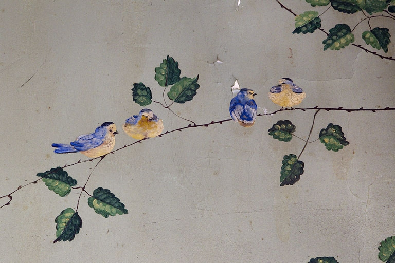 Oiseaux sur une branche. © Yves Sancey / Région Bourgogne-Franche-Comté, Inventaire du patrimoine - 2010