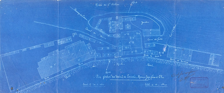Plan général des usines de Laroche des Ets Japy frères. © Jérôme Mongreville / Région Bourgogne-Franche-Comté, Inventaire du patrimoine - 2011