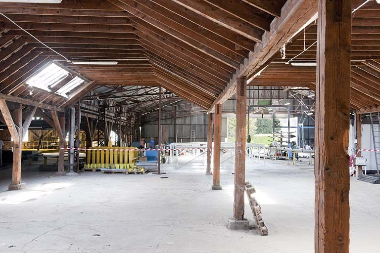 Vue intérieure d'un entrepôt industriel. © Jérôme Mongreville / Région Bourgogne-Franche-Comté, Inventaire du patrimoine - 2011