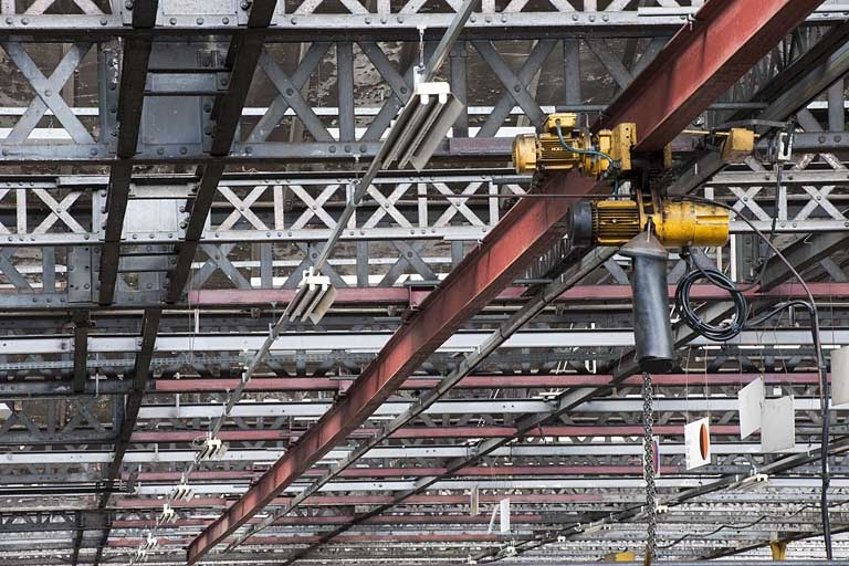 Poutrelles à treillis de la charpente. © Jérôme Mongreville / Région Bourgogne-Franche-Comté, Inventaire du patrimoine - 2011